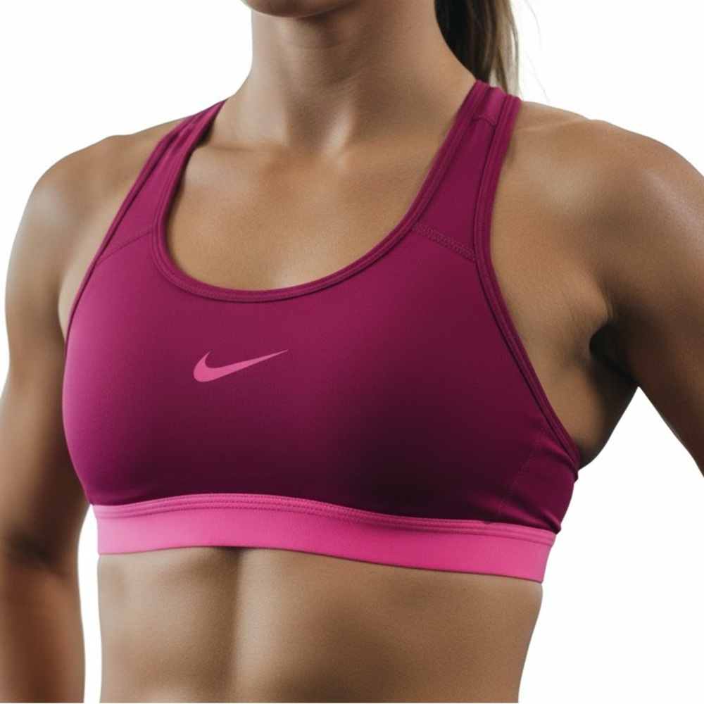 NWT Nike Dri-Fit Racerback Medium Support Sports Bra Pink Size Small
